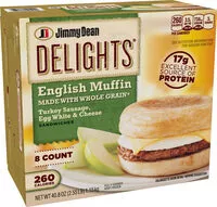 Mängden socker i Delights turkey sausage egg whites