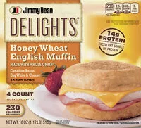 Mängden socker i Delights canadian bacon egg whites