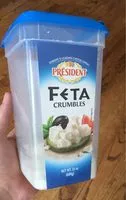 Mängden socker i President Feta Crumbled