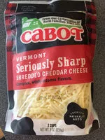 Mängden socker i Vermont Seriously Sharp Shredded Cheddar Cheese