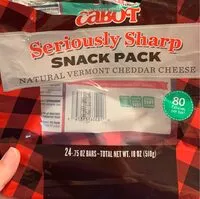Mängden socker i Cabot seriously sharp vermont cheddar cheese snack pack