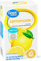 Mängden socker i Lemonade sugar free drink mix