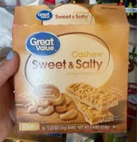 Mängden socker i cashew sweet and salty chewy granola bar