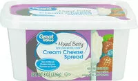 Mängden socker i Cream Cheese Spread, Mixed Berry