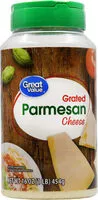 Mängden socker i 100% grated parmesan cheese