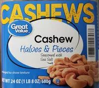 Mängden socker i Cashews Halves & Pieces