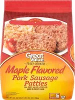 Mängden socker i Pork Sausage Patties, Maple