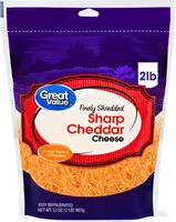 Mängden socker i Finely Shredded Sharp Cheddar Cheese