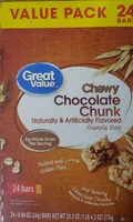 Mängden socker i Chewy chocolate chunk granola bars value count