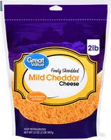 Mängden socker i Finely Shredded Cheese, Mild Cheddar