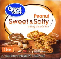 Mängden socker i Sweet & salty chewy granola bars peanut count