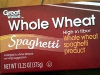 Mängden socker i Great value, whole wheat spaghetti