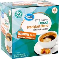 Mängden socker i Arabica decaf breakfast blend ground coffee