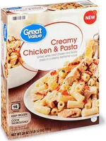 Mängden socker i Grilled white meat chicken and tender pasta in