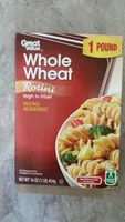 Mängden socker i Whole wheat rotini, whole wheat macaroni product