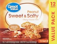 Mängden socker i Peanut Sweet & Salty Chewy Granola Bars