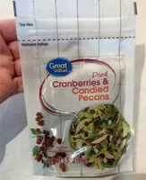 Mängden socker i Dried cranberries in candid pecans