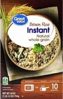 Mängden socker i Great Value Instant Brown Rice Natural Whole Grain, 28 Oz