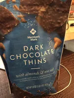 Mängden socker i Dark chocolate thins with almonds & sea salt