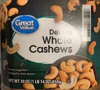 Mängden socker i Deluxe Whole Cashews