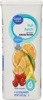 Mängden socker i Great value fruit punch drink mix