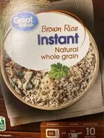 Mängden socker i Natural whole grain instant brown rice
