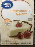 Mängden socker i Great Value Unflavored Gelatin, 0.25 Oz, 32 Count