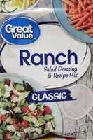 Mängden socker i great value Ranch salad dressing mix