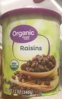 Mängden socker i Organic raisins