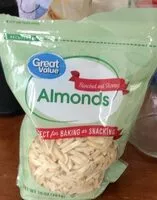 Mängden socker i Blanched and slivered almonds