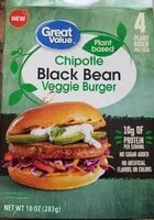 Mängden socker i Chipotle black bean veggie burger
