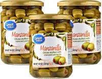 Mängden socker i Manzanilla Olives Stuffed With Minced Pimento