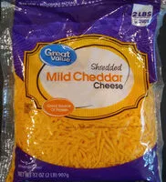 Mängden socker i Shredded Cheese, Mild Cheddar