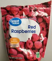 Mängden socker i Great Value Frozen Whole Red Raspberries, 12 oz