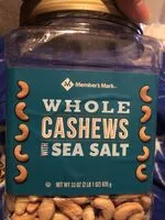 Mängden socker i Whole Cashews With Sea Salt