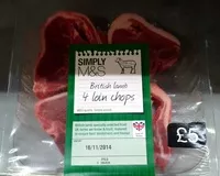 Mängden socker i 4 British lamb loin chops
