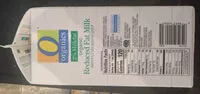 Mängden socker i Organic reduced fat milk