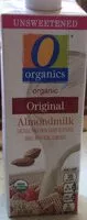 Mängden socker i Unsweetened original organic almondmilk
