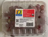 Mängden socker i Organic red seedless grapes