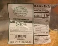 Mängden socker i Shredded mild cheddar cheese