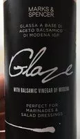 Mängden socker i Glaze with blasamic vinegar of Modena