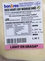 Mängden socker i Queso Havarti Ligth madurado Danés