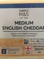 Mängden socker i Medium English cheddar