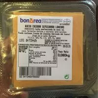 Mängden socker i Queso cheddar semicurado lonchas