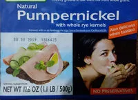 Mängden socker i Natural Pumpernickel With Whole Rye Kernels