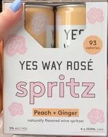 Mängden socker i Yes Way Rosé Spritz - peach + ginger