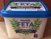 Mängden socker i crumbled feta cheese