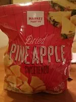 Mängden socker i Sweetened dried pineapple