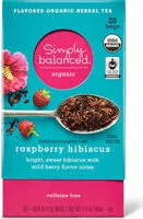 Mängden socker i Fair trade organic raspberry hibiscus herbal tea sachets