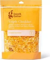 Mängden socker i Good & gather triple cheddar classic shredded marble cheddar